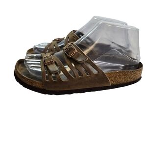 Birkenstock Granada brown leather strappy sandals